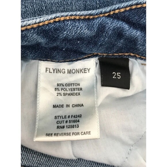 Flying‎ Monkey Women’s Jeans Size 25 | Distressed Ripped Skinny Denim Light Wash - Picture 4 of 10